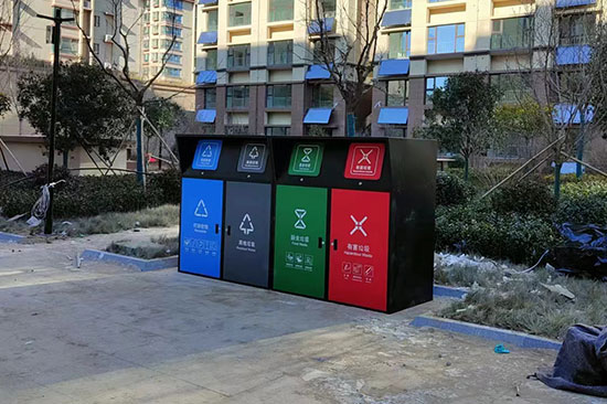 四分類垃圾桶罩，垃圾分類亭